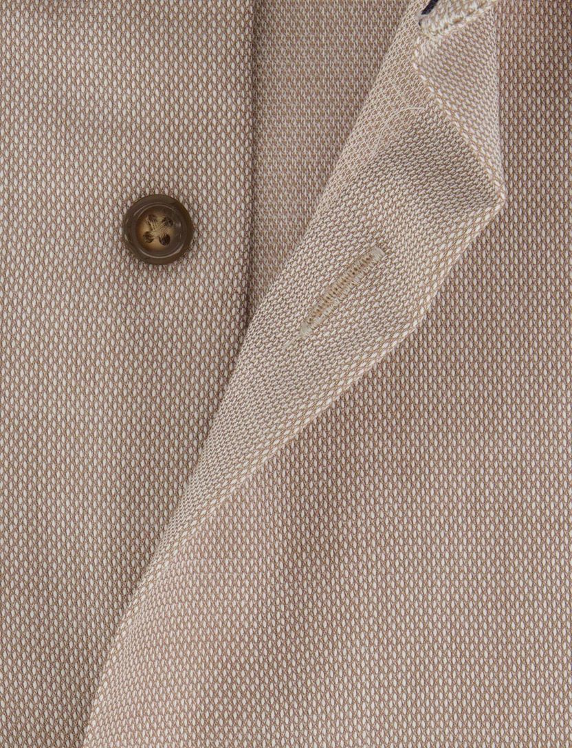 bruin overhemd Olymp semi-wide collar 100% katoen normale fit