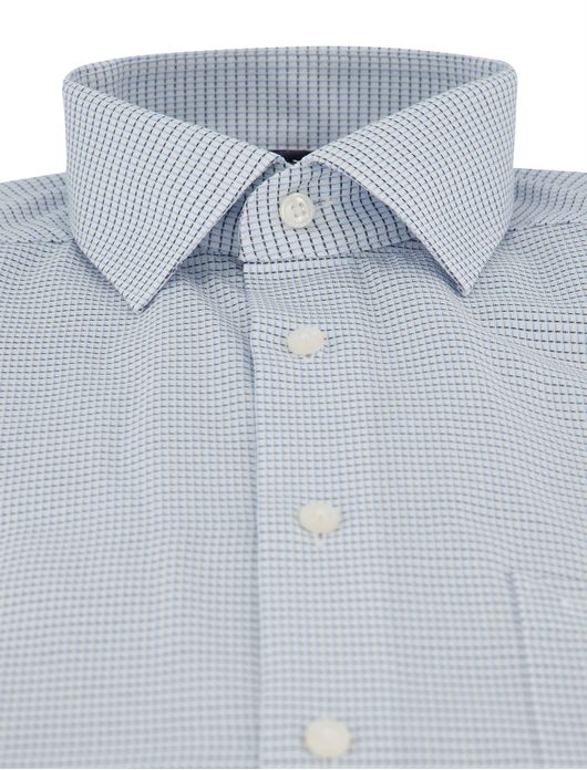 Olymp overhemd lichtblauw geprint strijkvrij