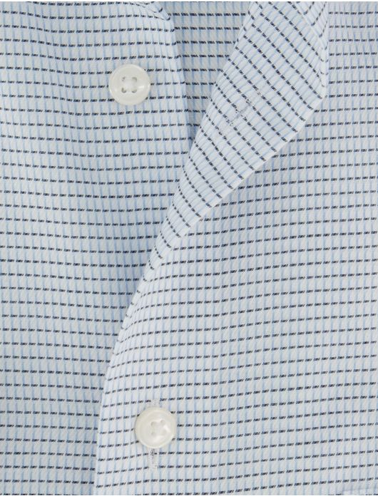 Olymp overhemd lichtblauw geprint strijkvrij