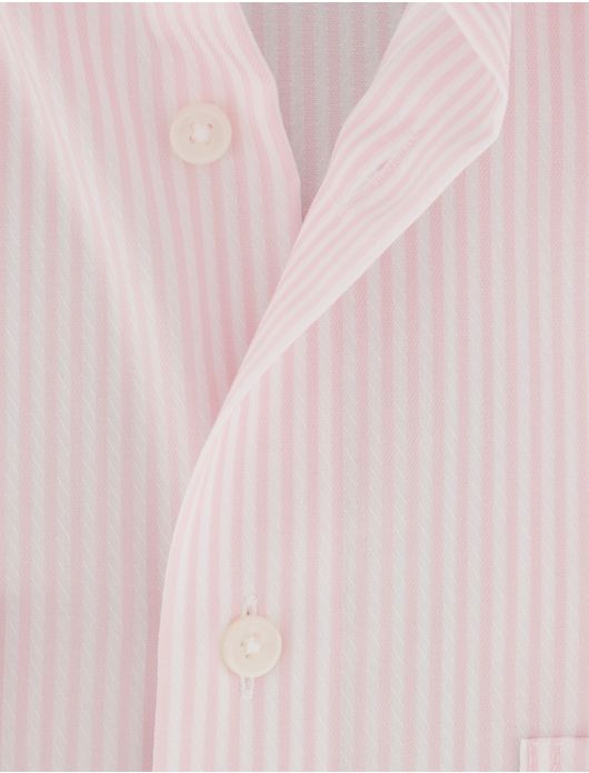 Olymp overhemd roze streepjes borstzak semi wide spread boord