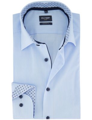 Olymp Overhemd lichtblauw gestreept Olymp luxor modern fit