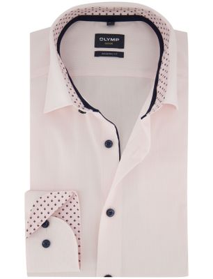 Olymp Olymp overhemd roze gestreept normale fit semi wide spread boord