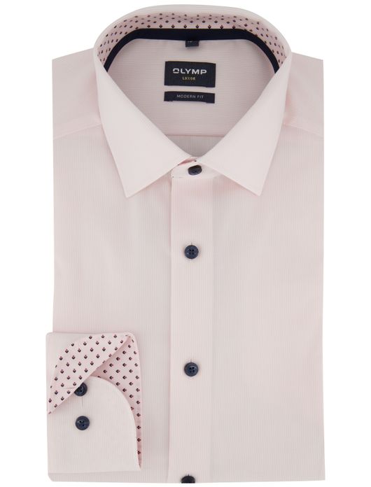 Overhemd Olymp strijkvrij roze streepjes normale fit