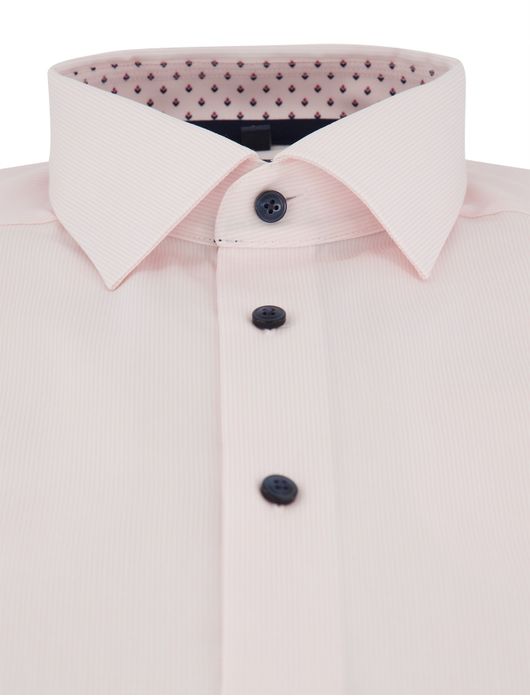 Overhemd Olymp strijkvrij roze streepjes normale fit