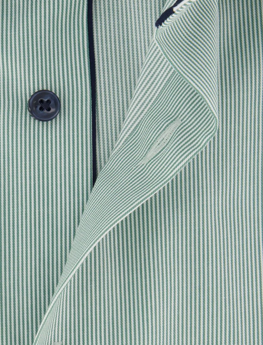 Olymp overhemd korte mouw groen strijkvrij
