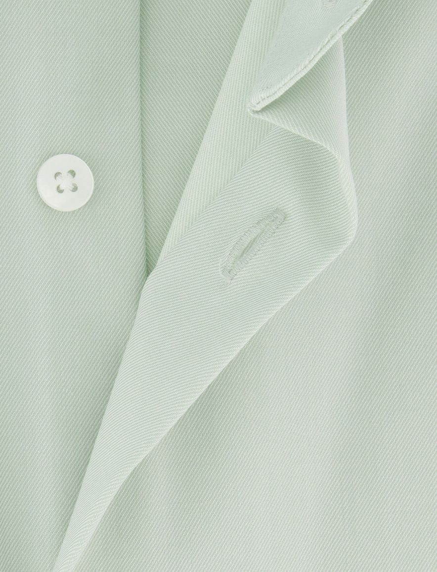 Overhemd korte mouw Olymp groen strijkvrij semi-wide collar