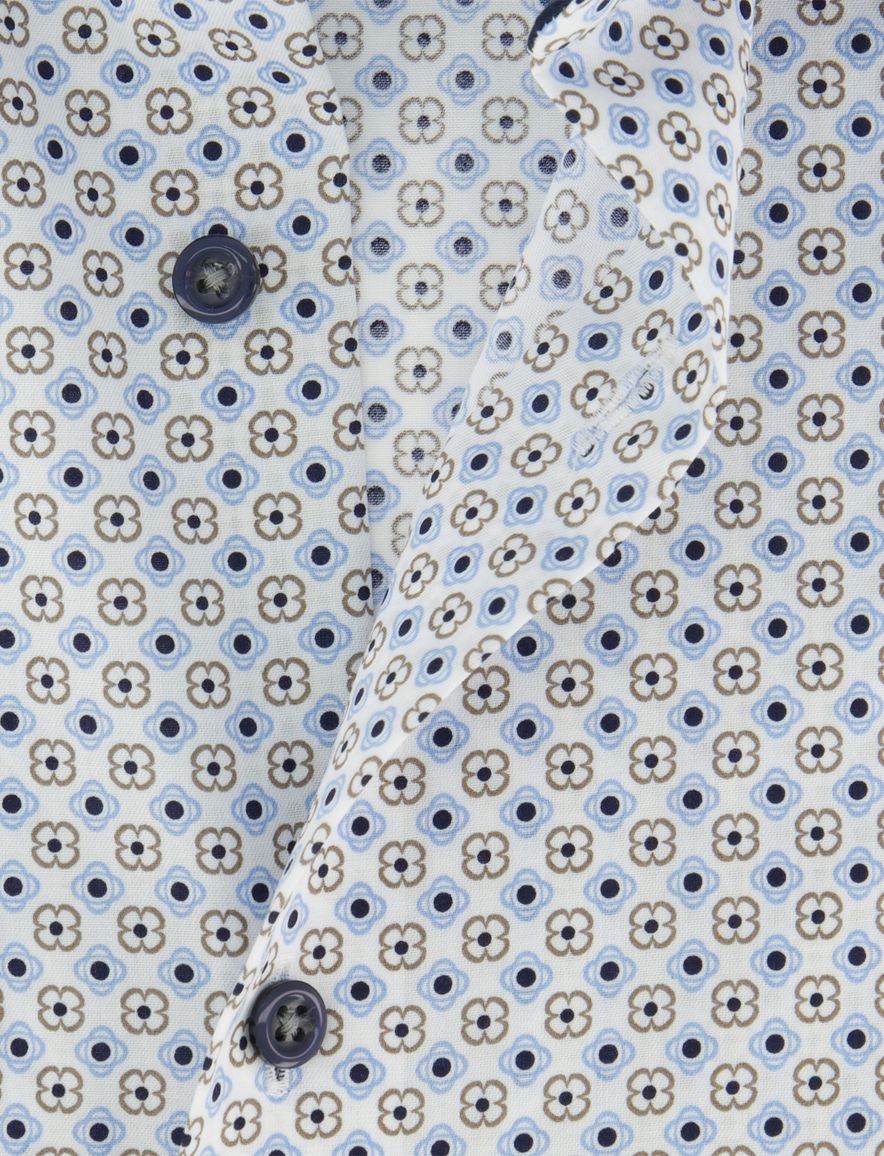 Olymp Luxor Modern Fit overhemd blauw geprint