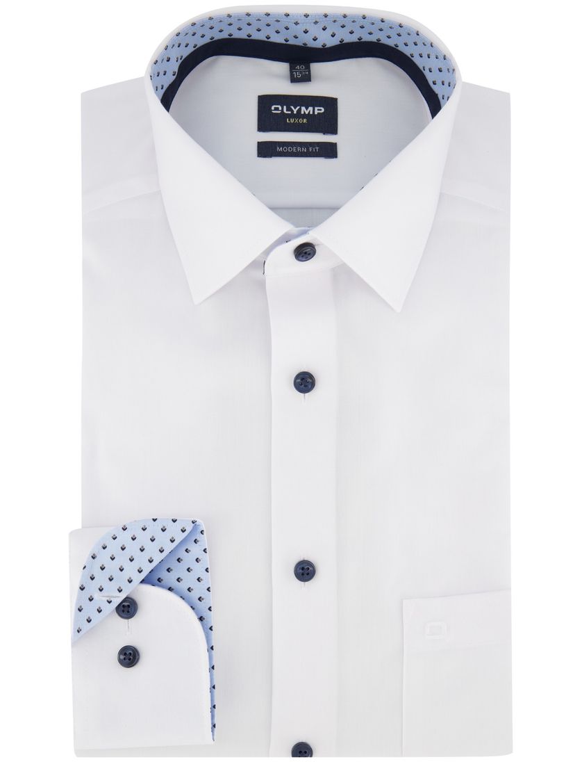 Overhemd Olymp luxor modern fit wit mouwlengte 7