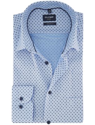Olymp Overhemd Olymp Luxor Modern Fit lichtblauwe print mouwlengte 7
