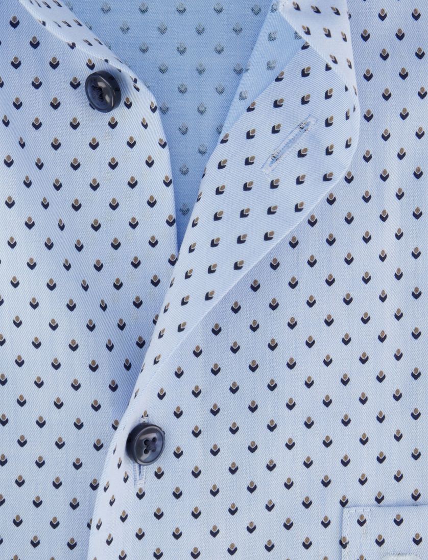 Overhemd Olymp Luxor Modern Fit lichtblauwe print mouwlengte 7
