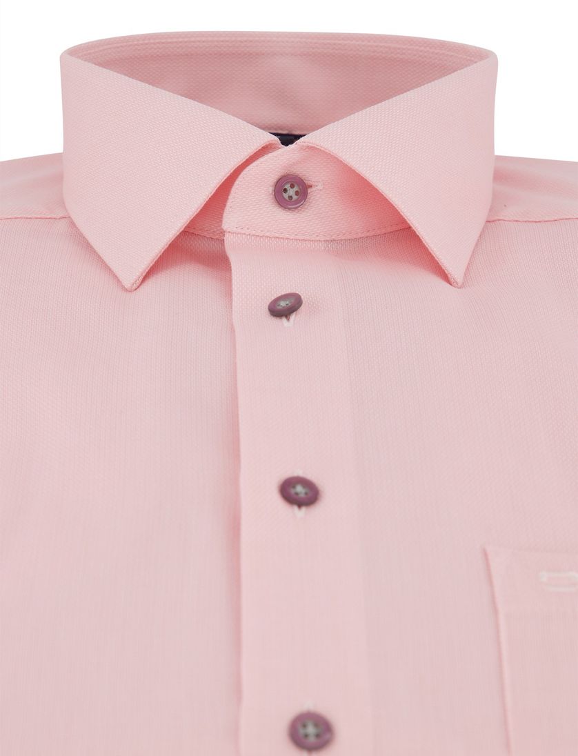 Overhemd Olymp roze normale fit mouwlengte 7