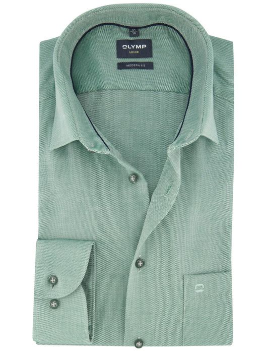 Olymp luxor modern fit groen overhemd mouwlengte 7