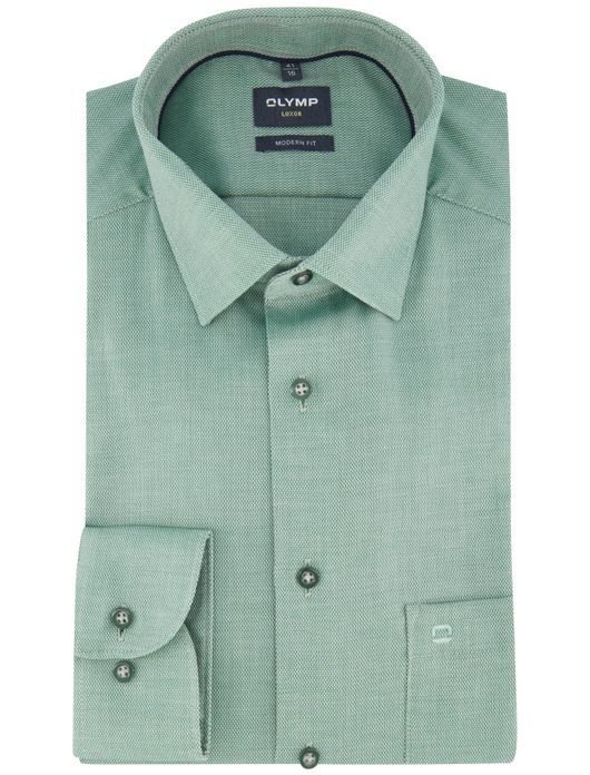 Olymp luxor modern fit groen overhemd mouwlengte 7