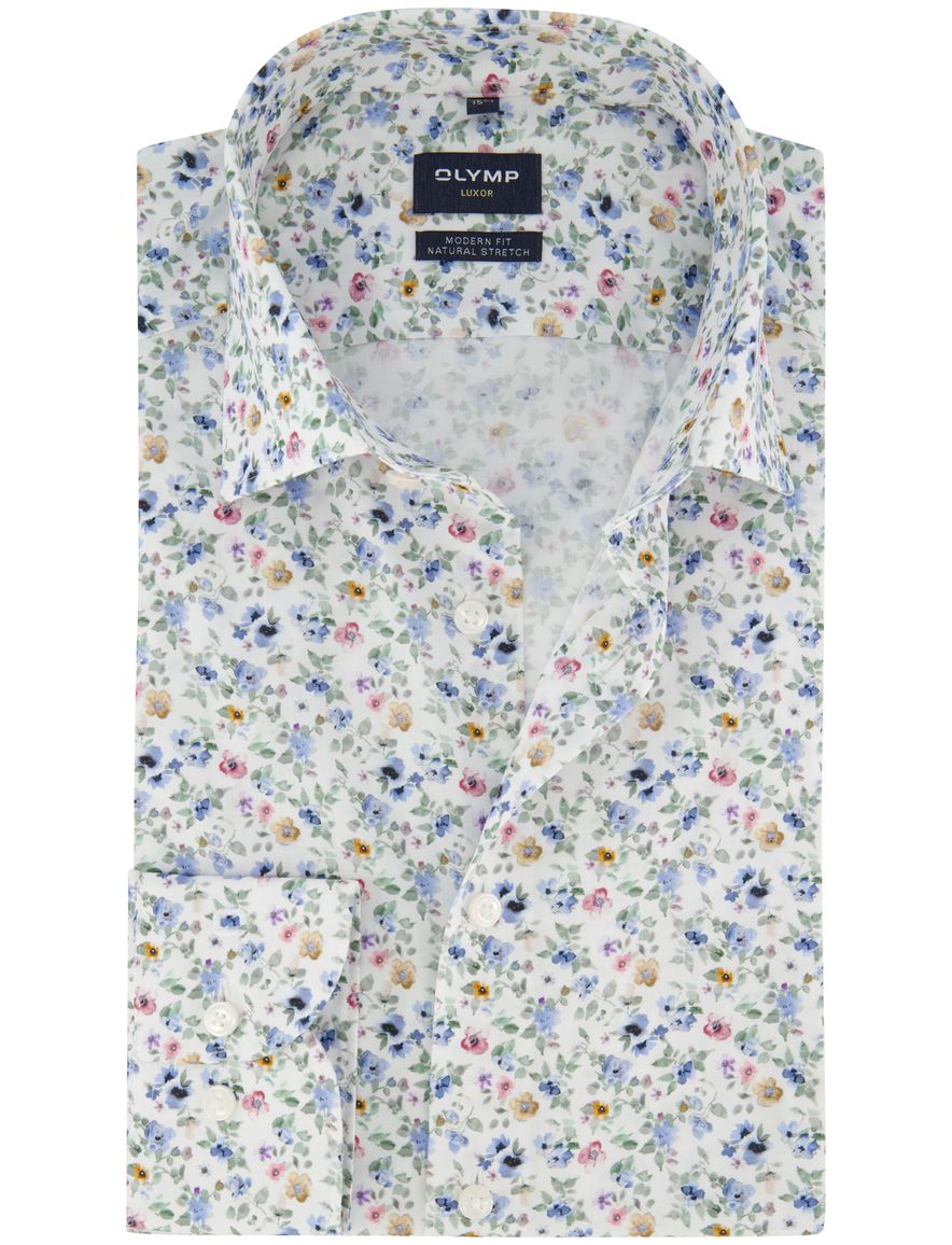 Olymp Luxor Modern Fit mouwlengte 7 overhemd geprint