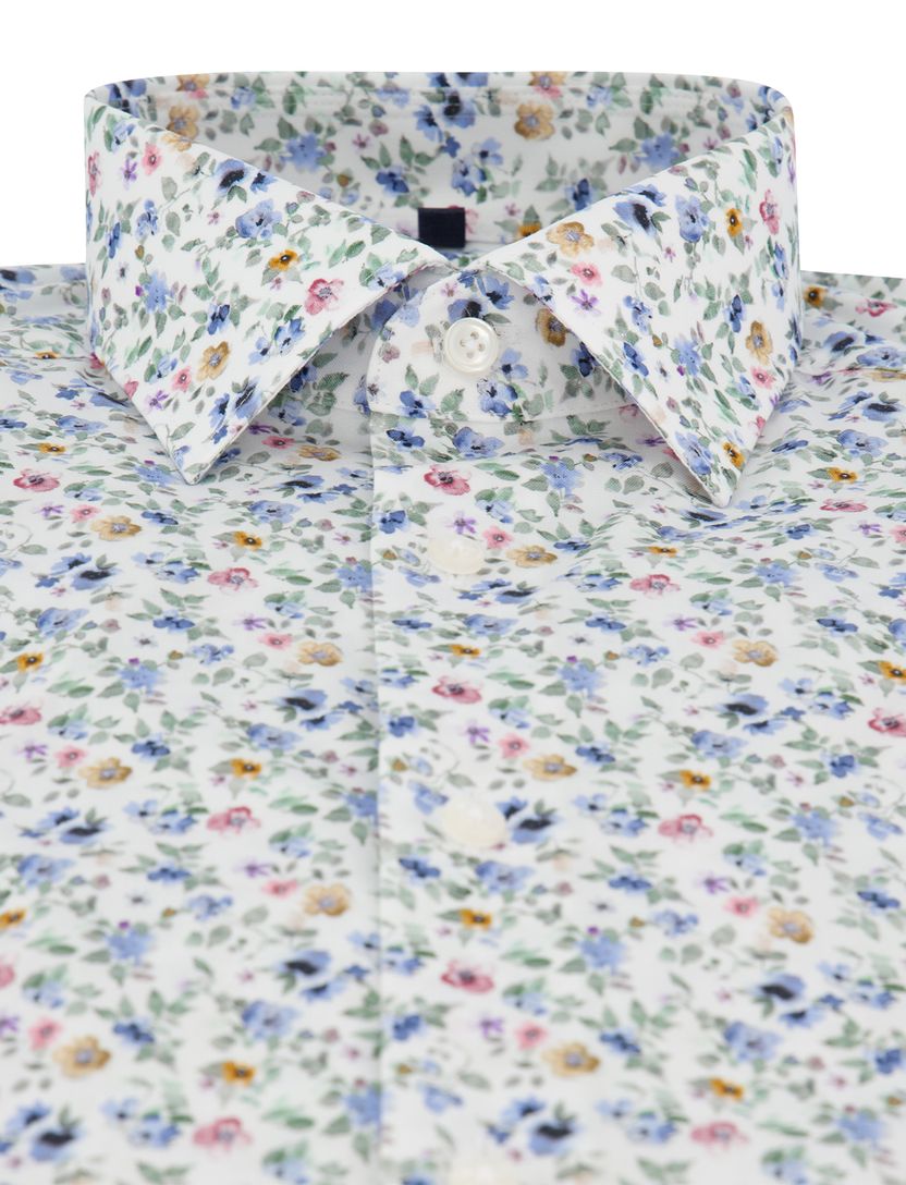 Mouwlengte 7 overhemd Olymp Luxor Modern Fit blauw geprint