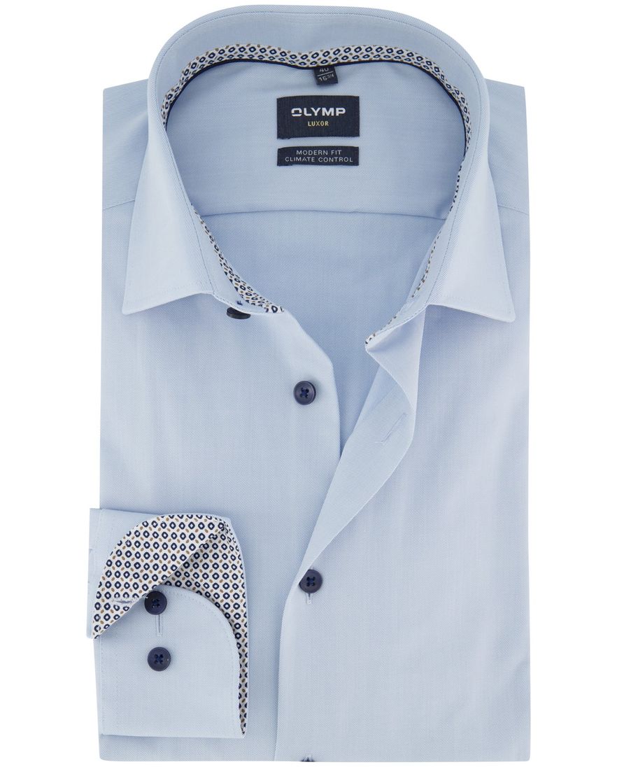 Olymp overhemd luxor modern fit strijkvrij lichtblauw