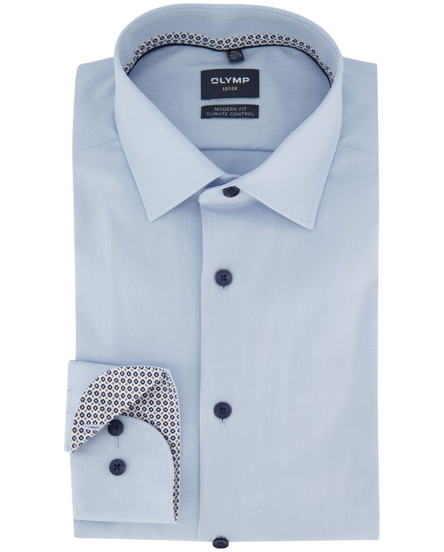 Olymp overhemd luxor modern fit strijkvrij lichtblauw
