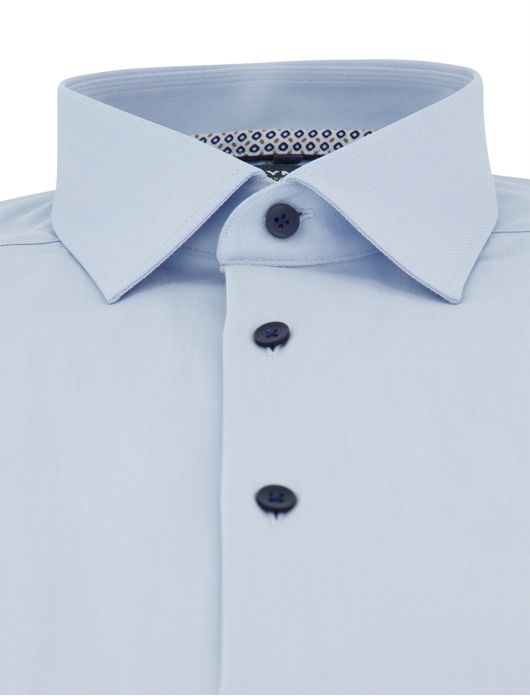 Lichtblauw Olymp overhemd normale fit strijkvrij