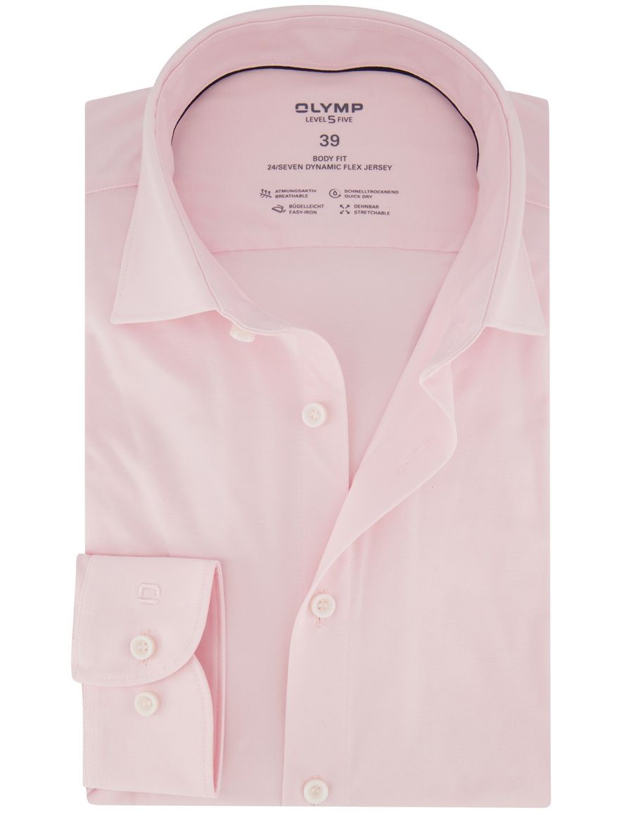 OLYMP Level Five overhemd roze slanke fit