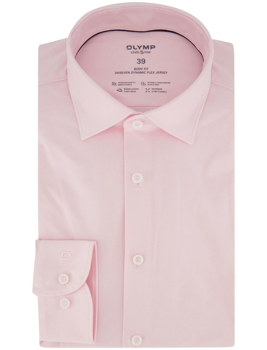 OLYMP Level Five overhemd roze slanke fit