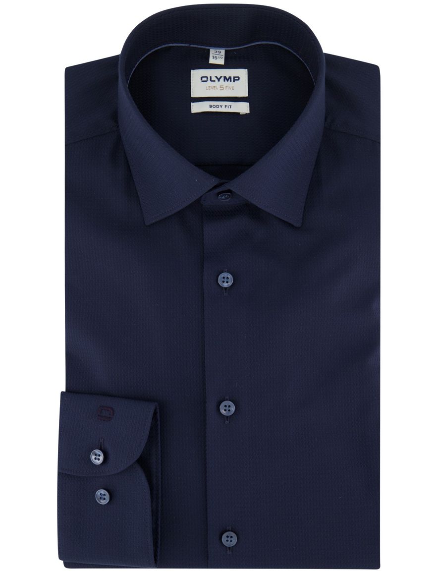 OLYMP Level Five overhemd navy slanke fit mouwlengte 7