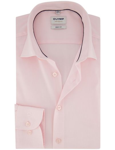 Olymp Overhemd OLYMP Body fit effen roze zakelijk