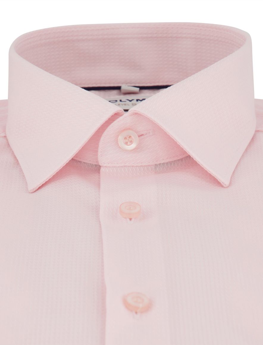 OLYMP Body fit overhemd roze mouwlengte 7