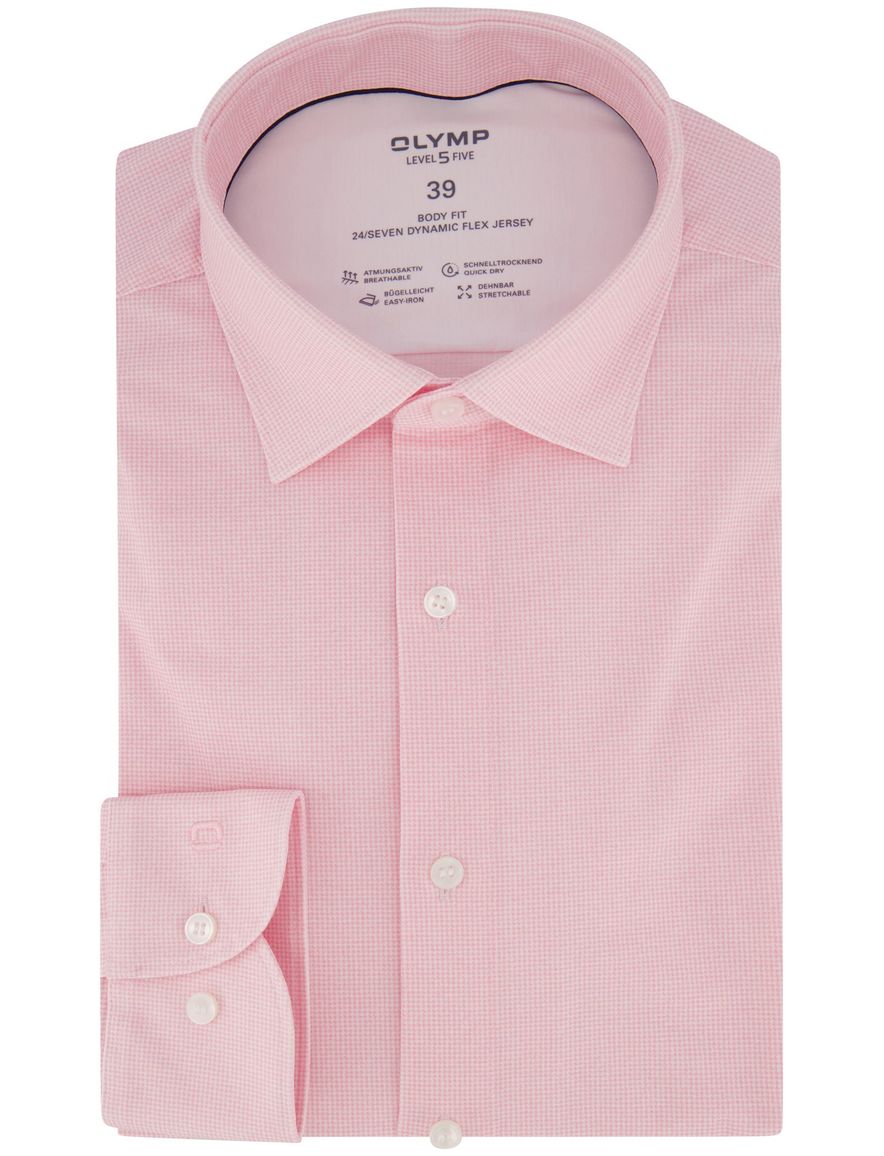 Jersey roze overhemd OLYMP Body fit