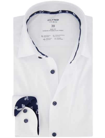 Olymp OLYMP Level Five body fit stretch overhemd jersey wit