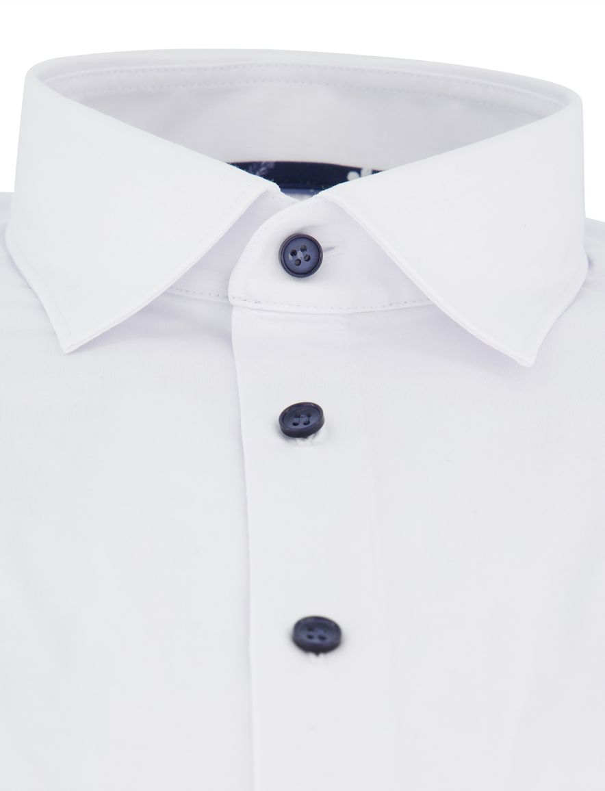 OLYMP Level Five body fit stretch overhemd jersey wit