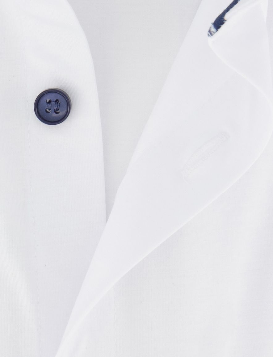 OLYMP Level Five body fit stretch overhemd jersey wit