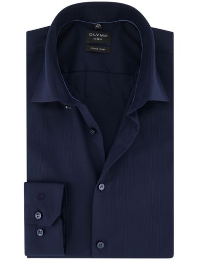 Olymp Overhemd super slim fit mouwlengte 7 donkerblauw