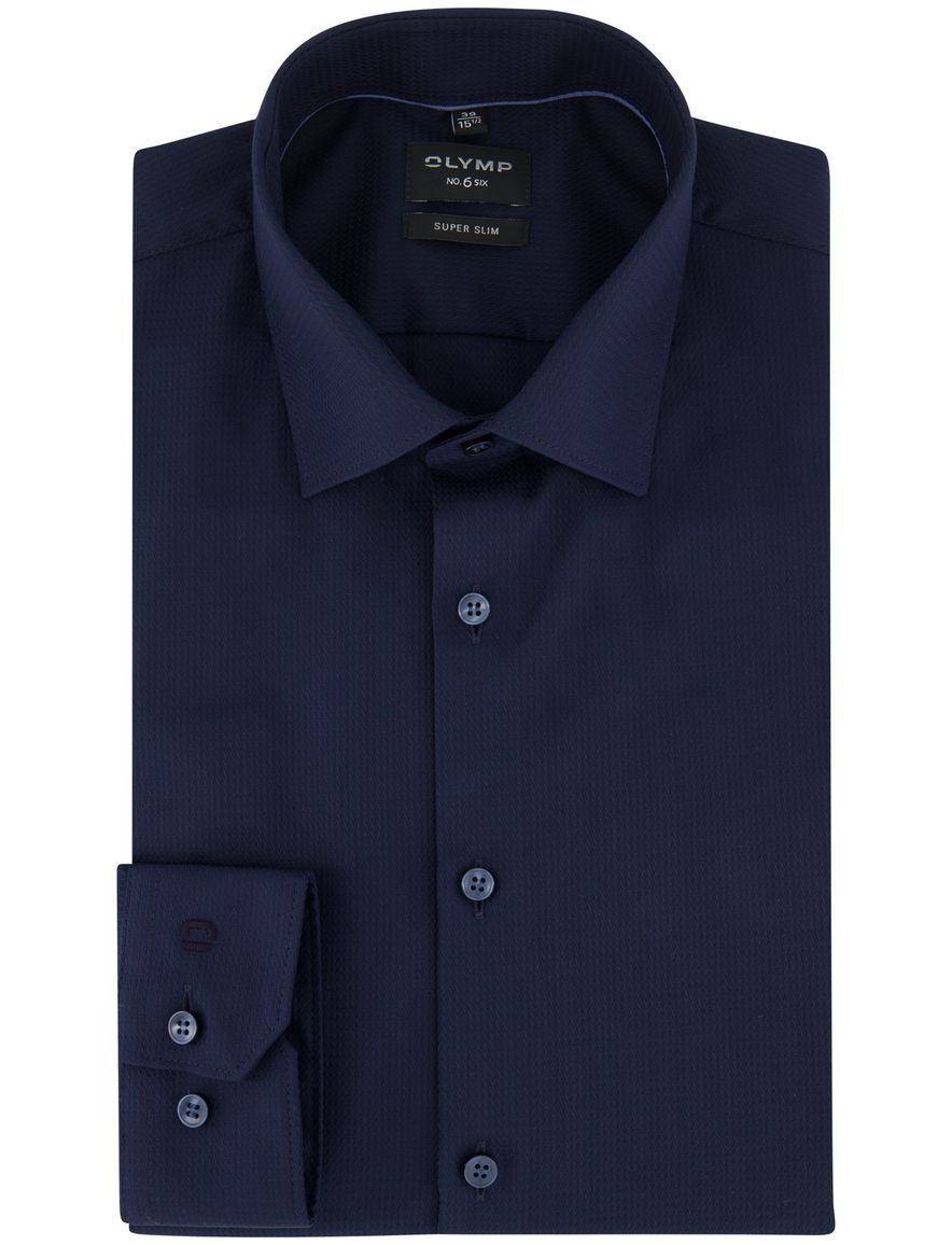 Mouwlengte 7 overhemd OLYMP super slim fit donkerblauw