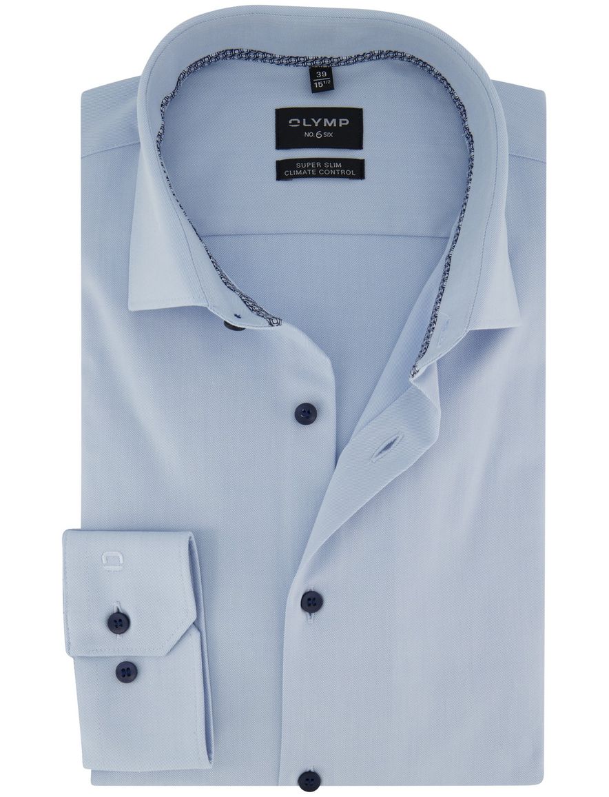 Mouwlengte 7 overhemd OLYMP super slim fit lichtblauw zakelijk