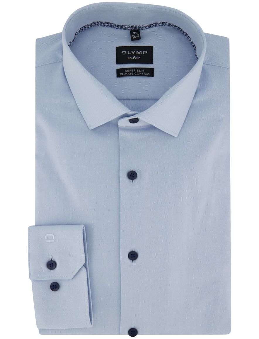 Mouwlengte 7 overhemd OLYMP super slim fit lichtblauw zakelijk