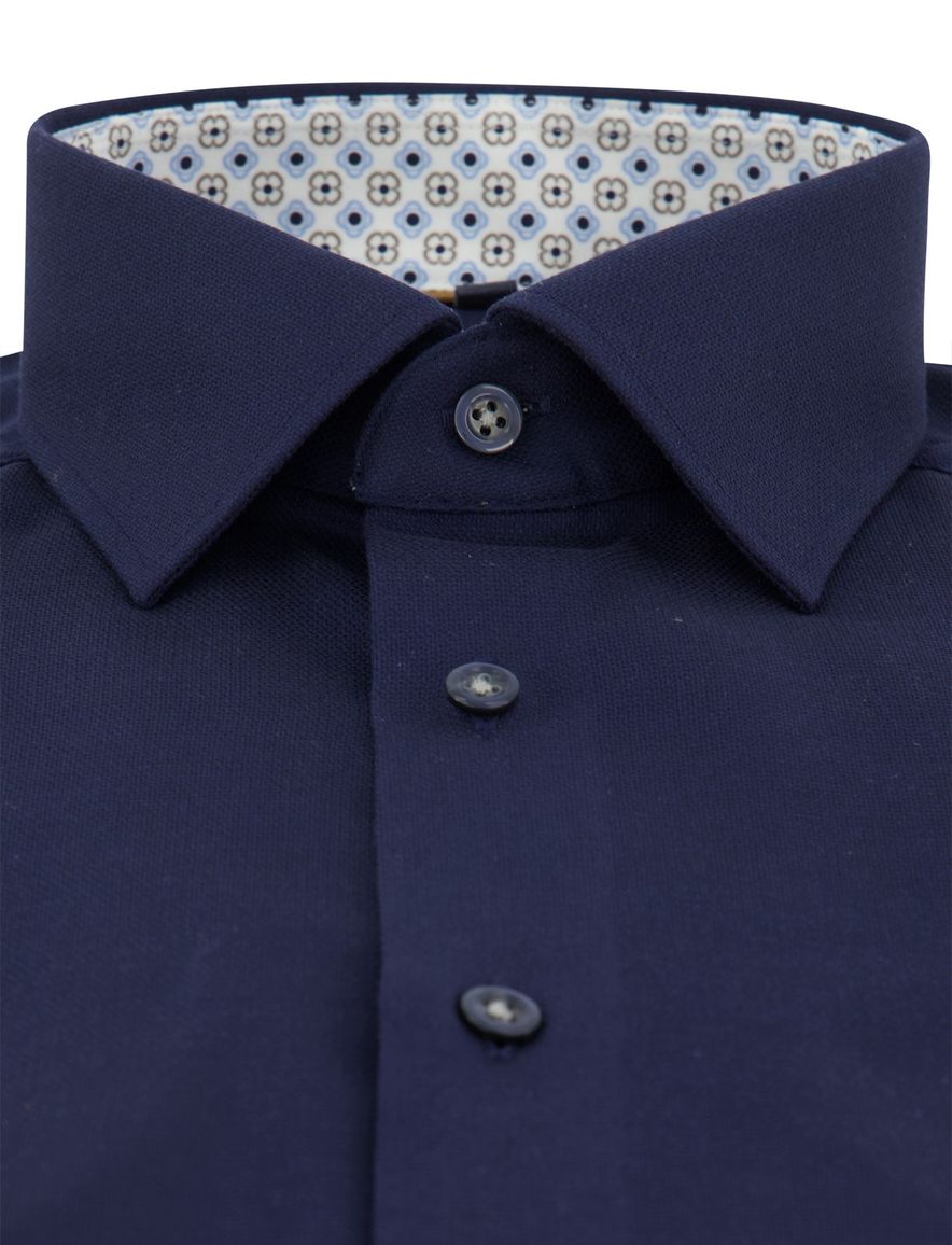 Overhemd navy Olymp modern fit semi-wide collar mouwlengte 7