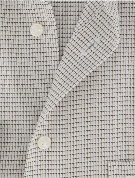 Olymp strijkvrij overhemd beige geprint normale fit