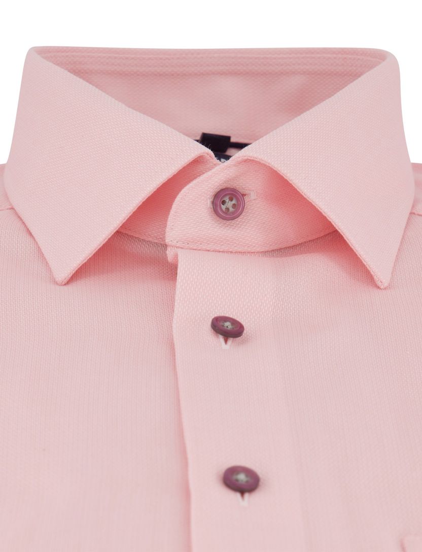 Korte mouw overhemd Olymp roze strijkvrij normale fit