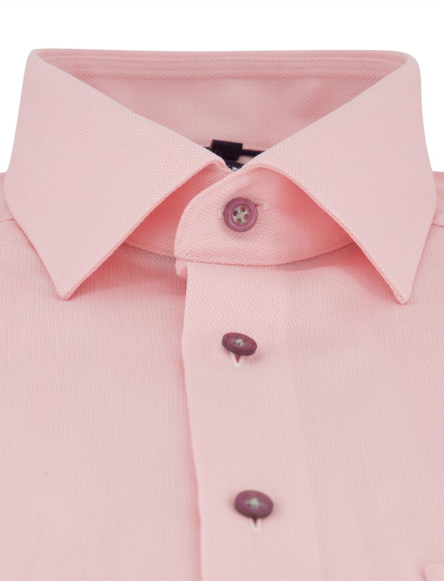 Roze overhemd Olymp Modern fit korte mouw strijkvrij