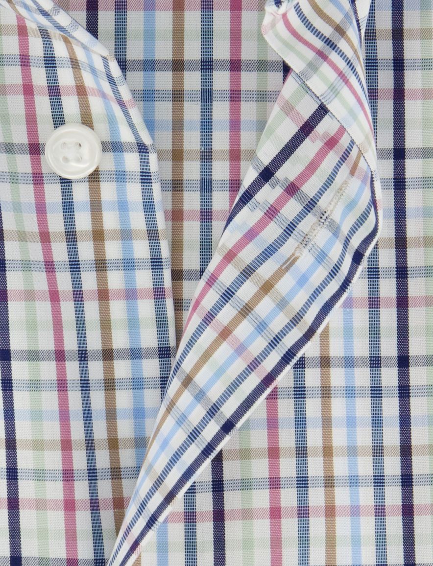 Multicolor geruit overhemd Olymp Luxor Modern fit korte mouw