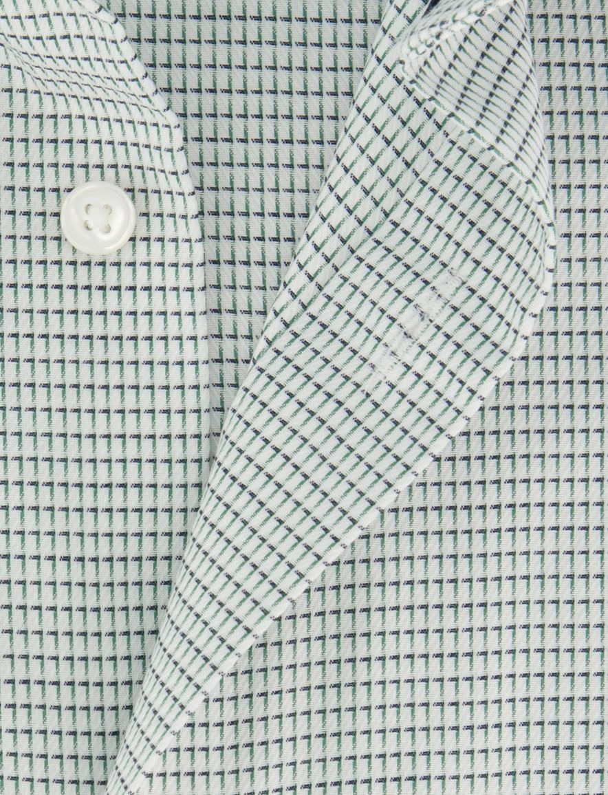 Groen geprint overhemd Olymp Luxor Modern fit korte mouw