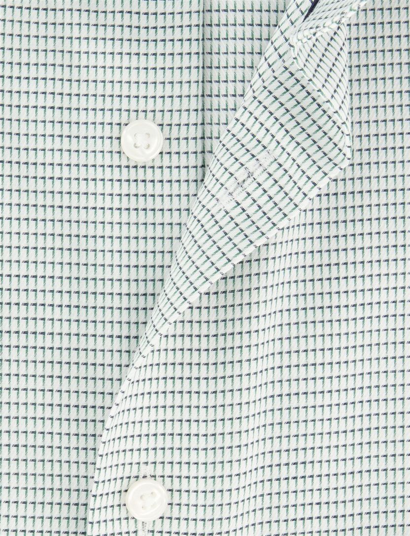 Overhemd Olymp groen geprint strijkvrij borstzak