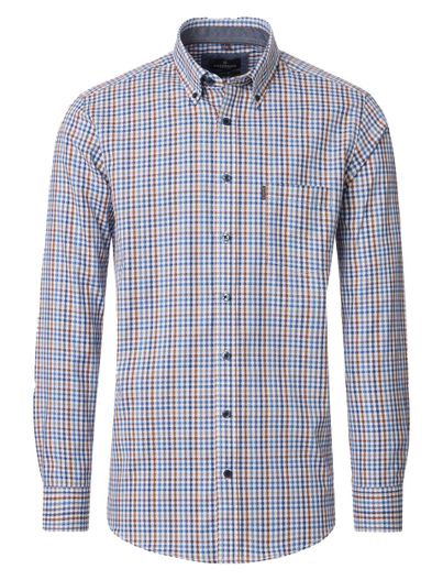 Casa Moda Overhemd Casa Moda Casual Fit blauw geprint mouwlengte 7