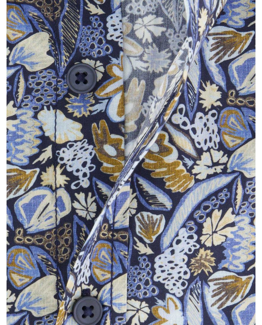 Casa Moda Casual fit Overhemd blauw geprint button-down collar
