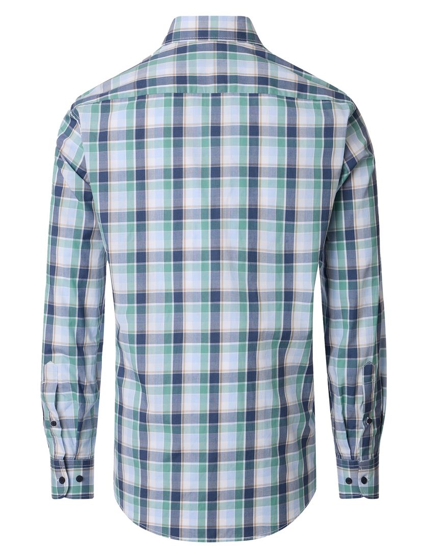 blauwe overhemd 100% katoen Casa Moda button-down collar