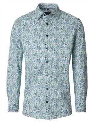 Casa Moda Groen overhemd Casa Moda Casual Fit geprint planten