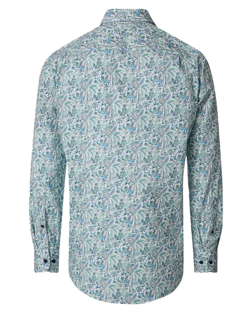 Overhemd groen print Casa Moda Casual Fit bloemen