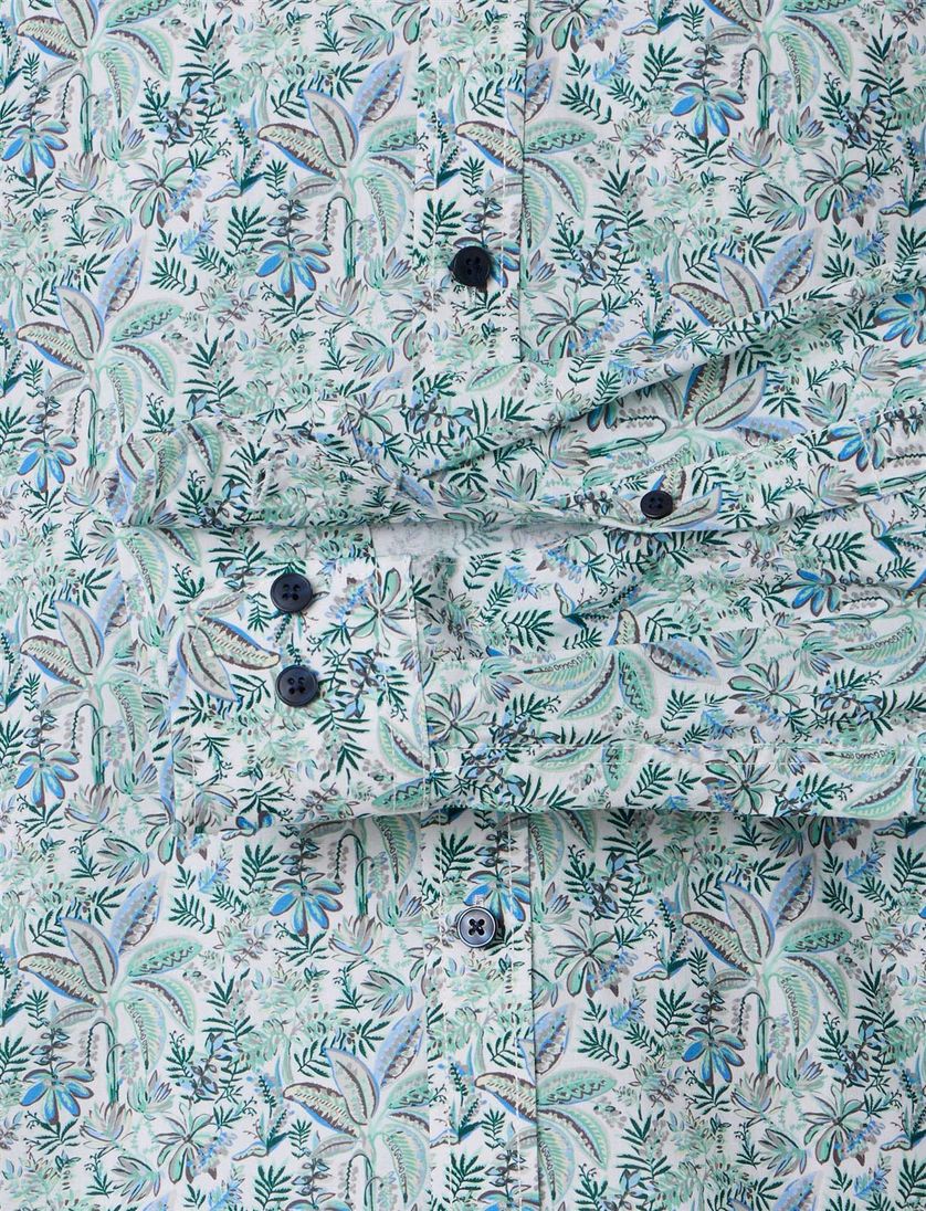 Groen overhemd Casa Moda Casual Fit geprint planten