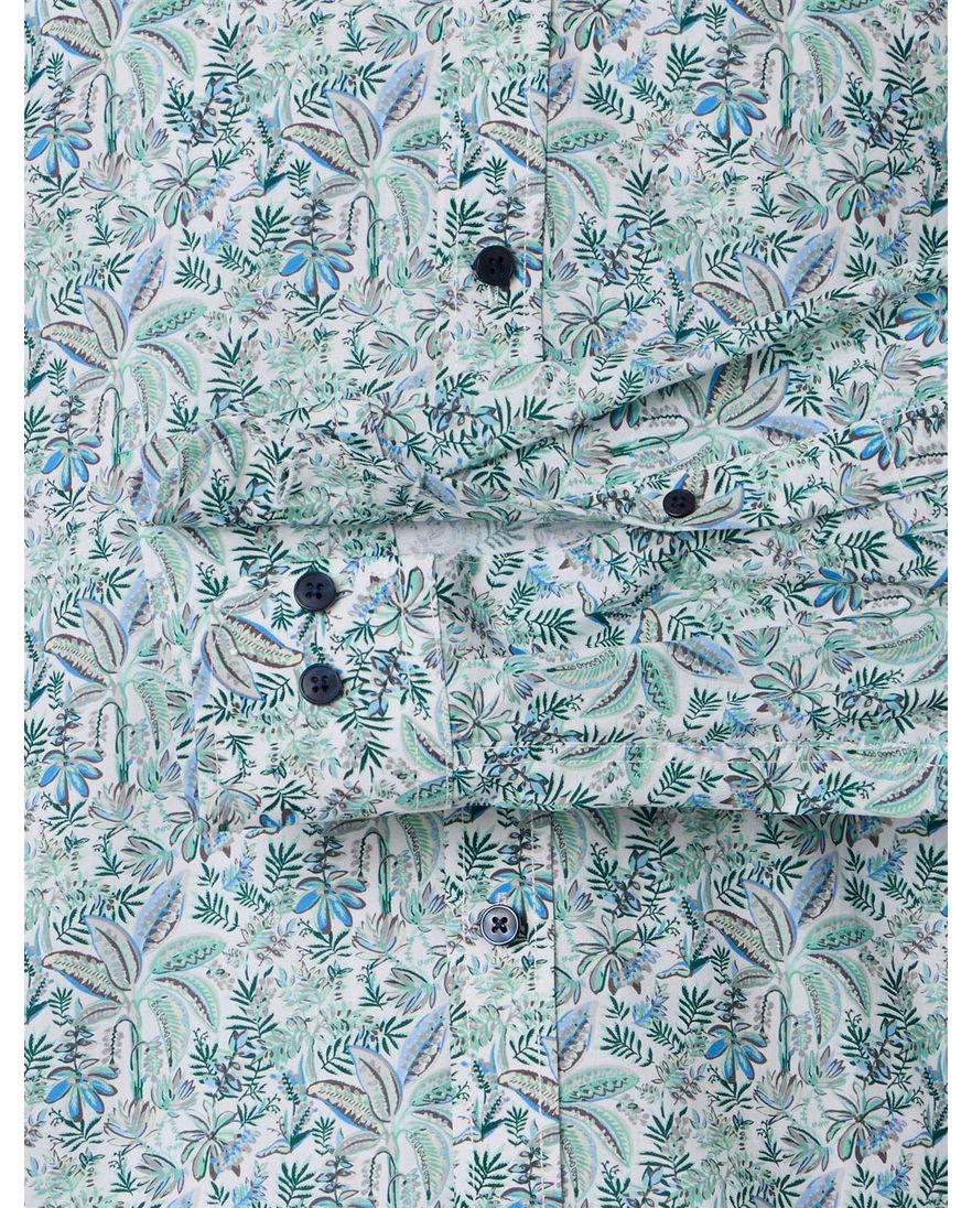 Overhemd groen print Casa Moda Casual Fit bloemen