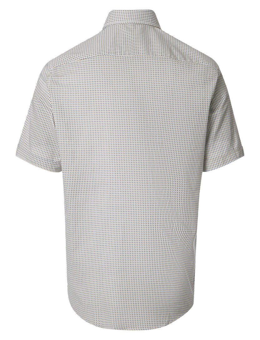 Wit geprint Overhemd Casa Moda button down boord korte mouw